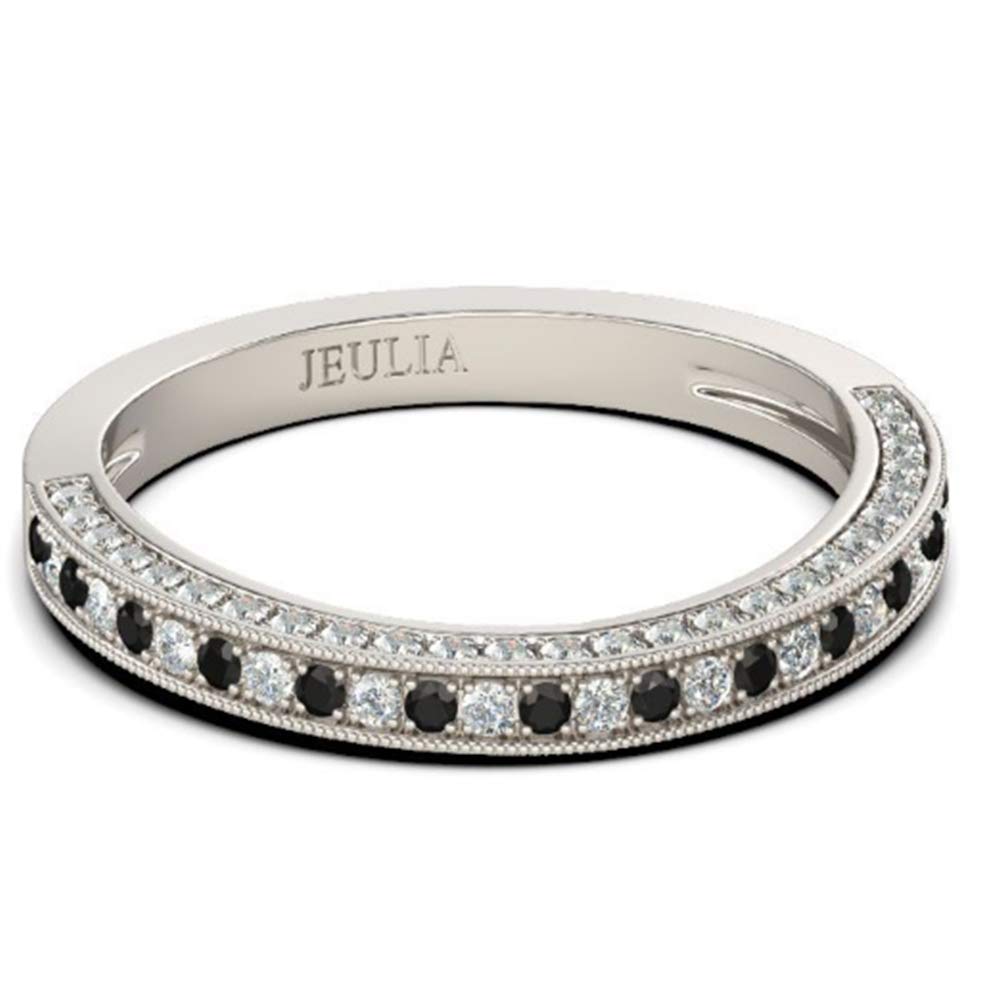 Jeulia Custom Engraved Wedding Band - Sterling Silver Curved Engagement Promise Rings for Women - Personalized Name Anniversary Rings with Gift Box - Perfect for Proposals, Anniversaries & Special Occasions
