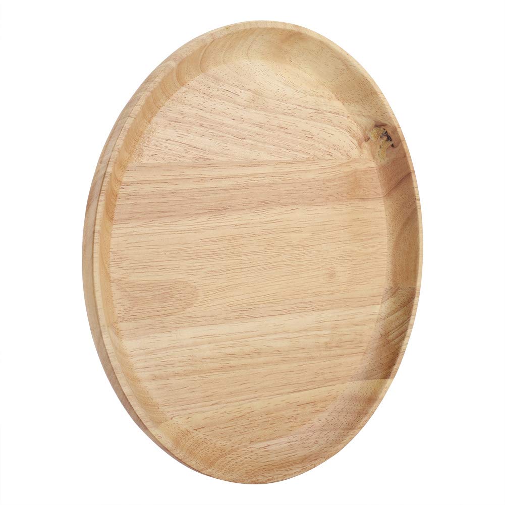 Round Wooden Serving Tray - Handcrafted Charcuterie Board for Fruits, Bread, Salad & Appetizers | Kitchen Countertop & Dining Table Organizer | Perfect for Entertaining, Brunch & Party Platters