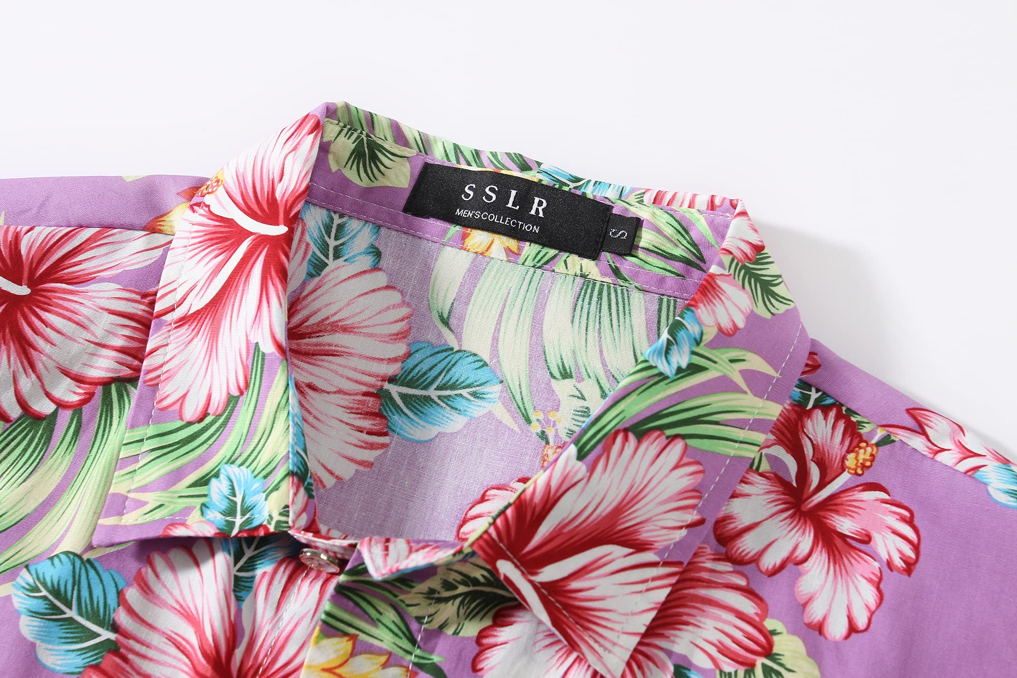 **Men's Hawaiian Shirt - Tropical Floral Short Sleeve Casual Button Down Shirt for Beach, Vacation & Summer Outfits**