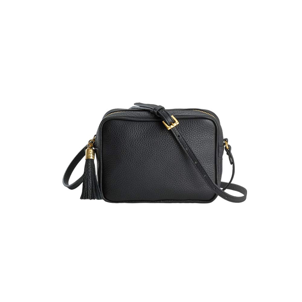 GiGi New York Handcrafted Women's Pebble Grain Leather Madison Crossbody Camera Bag - Stylish & Durable for Travel, Work & Everyday Use