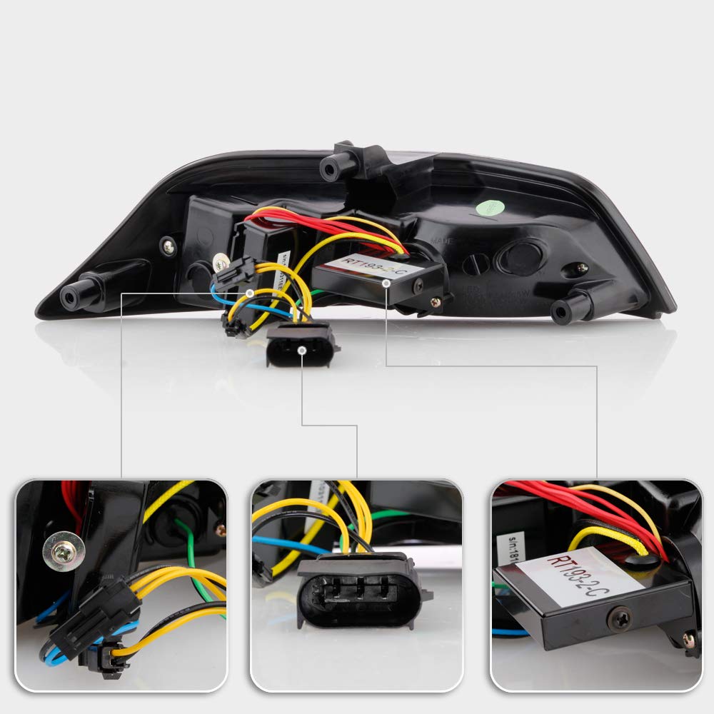 ACANII Smoked Lens LED Bumper Parking Lamps with Sequential Turn Signals for 2015-2017 Ford Mustang - Left & Right Pair - Upgrade Your Ride with Stylish Lighting for Night Driving & Car Shows