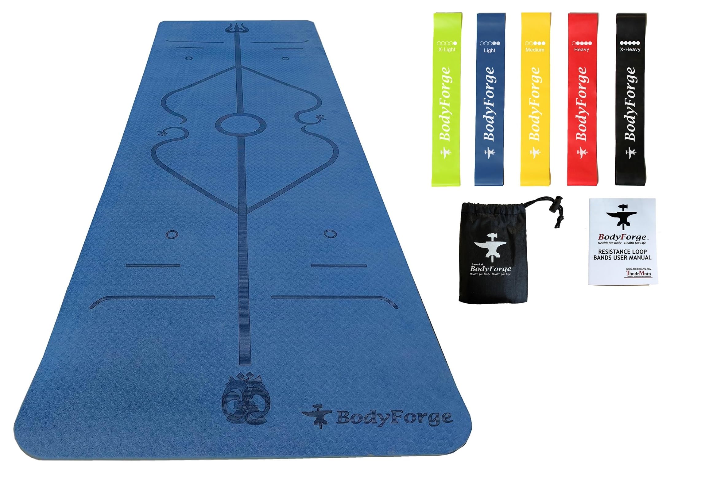 **Premium Non-Slip Yoga Mat & Resistance Bands Set – 5-Piece High-Density Exercise Kit for Pilates, Stretching & Home Workouts – Includes Guide & Carry Bag**    *(Ideal for Yoga, Fitness Training, Gym, and Travel – Enhances Strength, Flexibility, and Stability)*