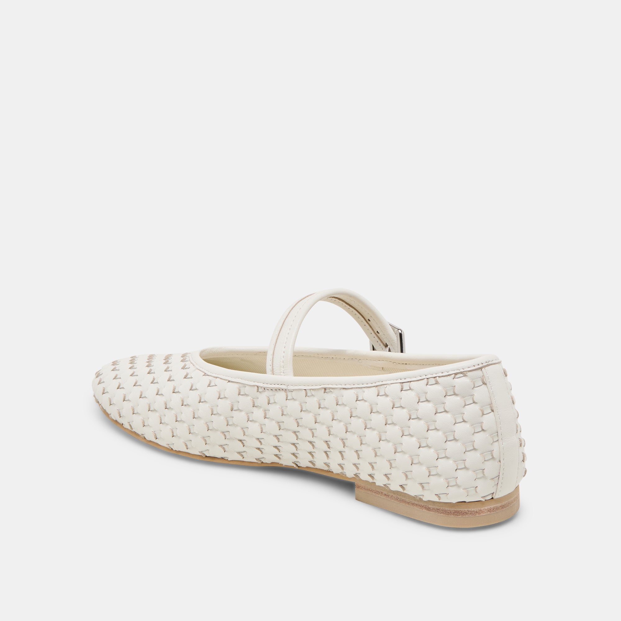 Roslyn Woven Ballet Flats for Women - True White Genuine Leather Comfortable Slip-On Shoes - Perfect for Work, Travel & Casual Outfits