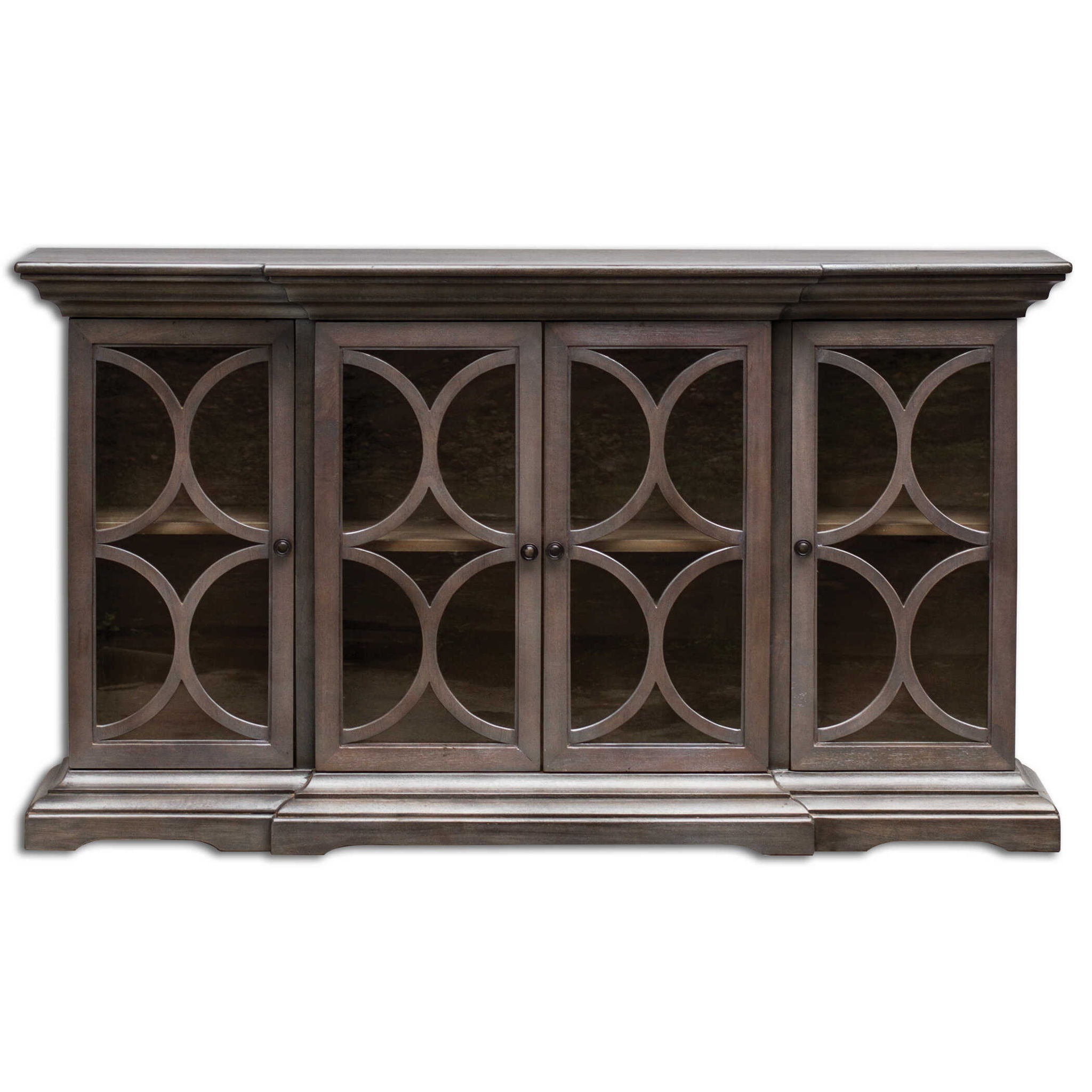 Belino Dark Brown Wooden 4-Door Storage Chest - Rustic Home Decor for Bedroom, Living Room & Entryway Organization