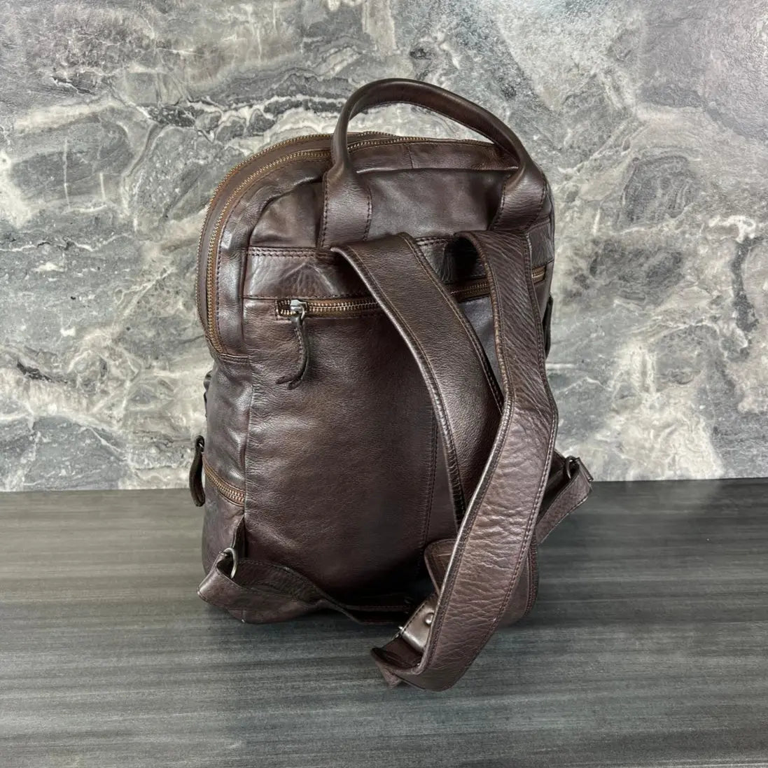 Premium MET Multi-Pocket Leather Backpack with Dual Carry Handles - Stylish & Durable for Work, Travel & College | Water-Resistant Laptop Bag for Men & Women