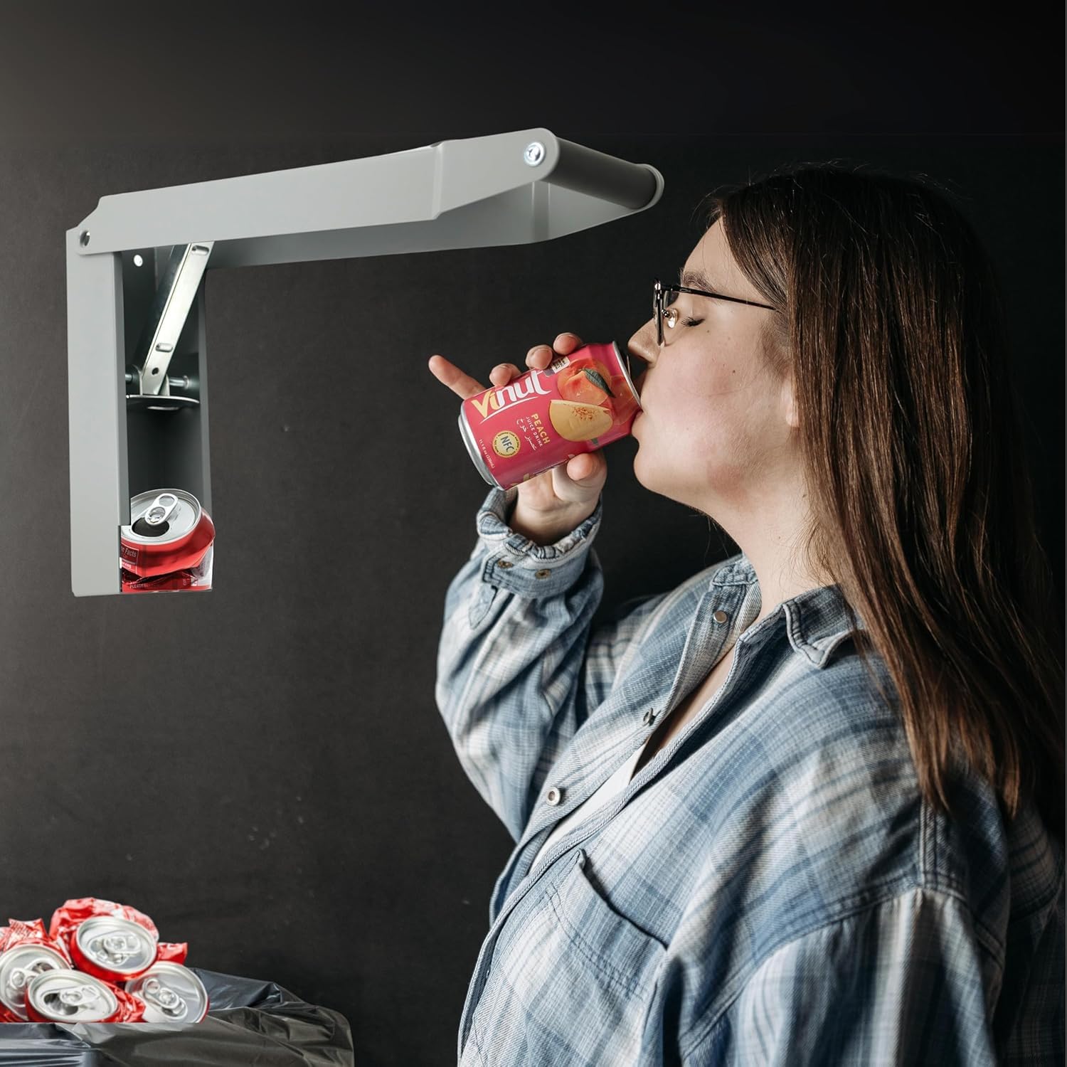 Heavy Duty Wall Mounted Can Crusher for Recycling - Aluminum, Soda, Beer & Plastic Bottles | Grey & Silver Compactor Smasher for Home, Garage & Bar Use