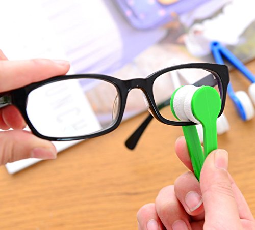 Premium Microfiber Eyeglass Cleaner with Soft Brush - 5 Pack (Random Colors) - Perfect for Sunglasses, Spectacles & Screen Cleaning at Home, Office or Travel