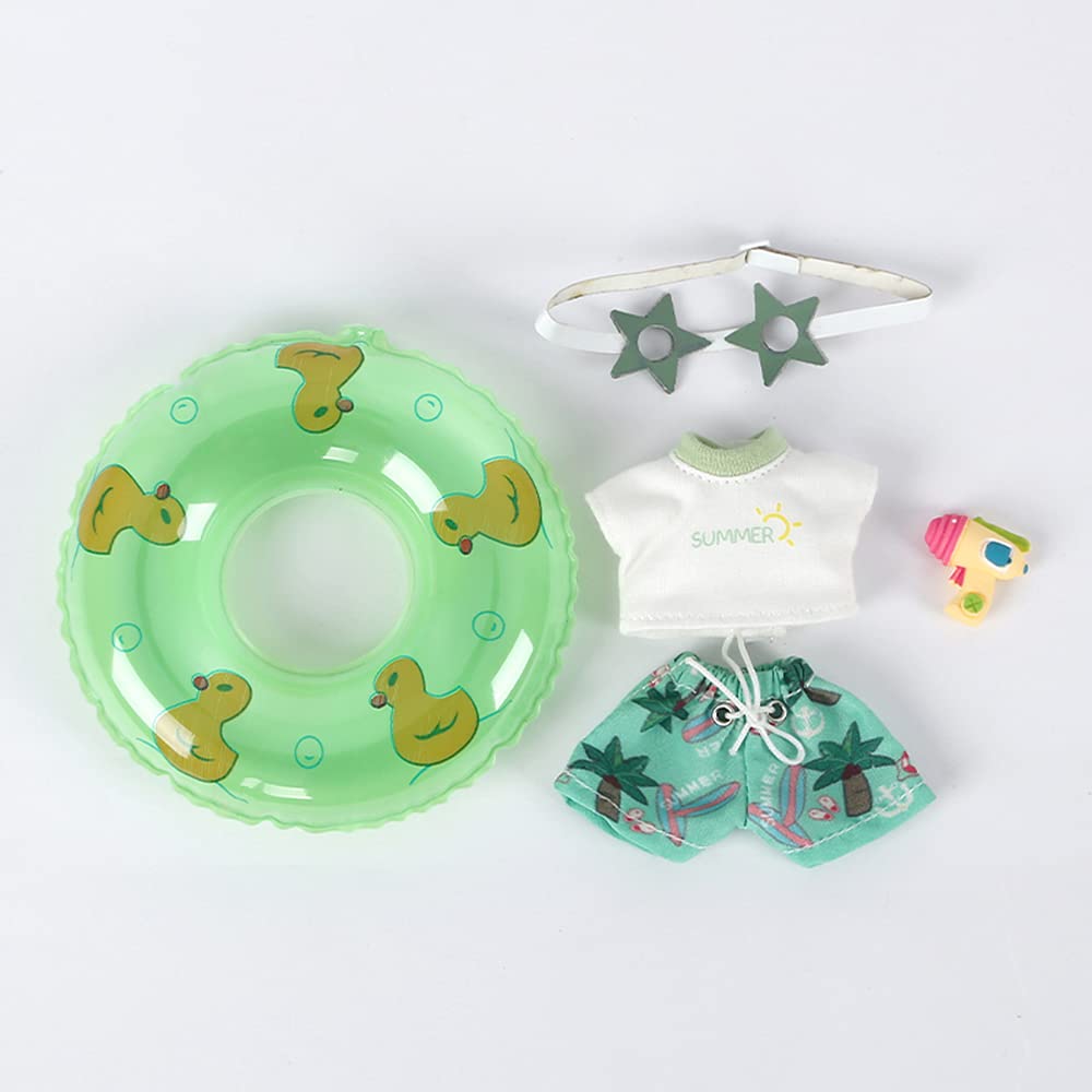 XiDonDon 1/12 BJD Doll Clothes - Beach Suit for Ob11, Molly, Body9 & GSC Dolls - Green Summer Outfit Accessories | Perfect for Doll Photography, Beach Themed Displays & Toy Collectors
