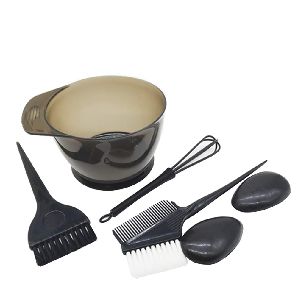 GSHLLO Professional Hair Coloring Kit - Hair Dye Mixing Bowls, Brushes, Ear Covers & Tools (Black) | Salon-Quality At-Home Hair Dyeing Supplies for DIY Hair Color Treatment & Styling