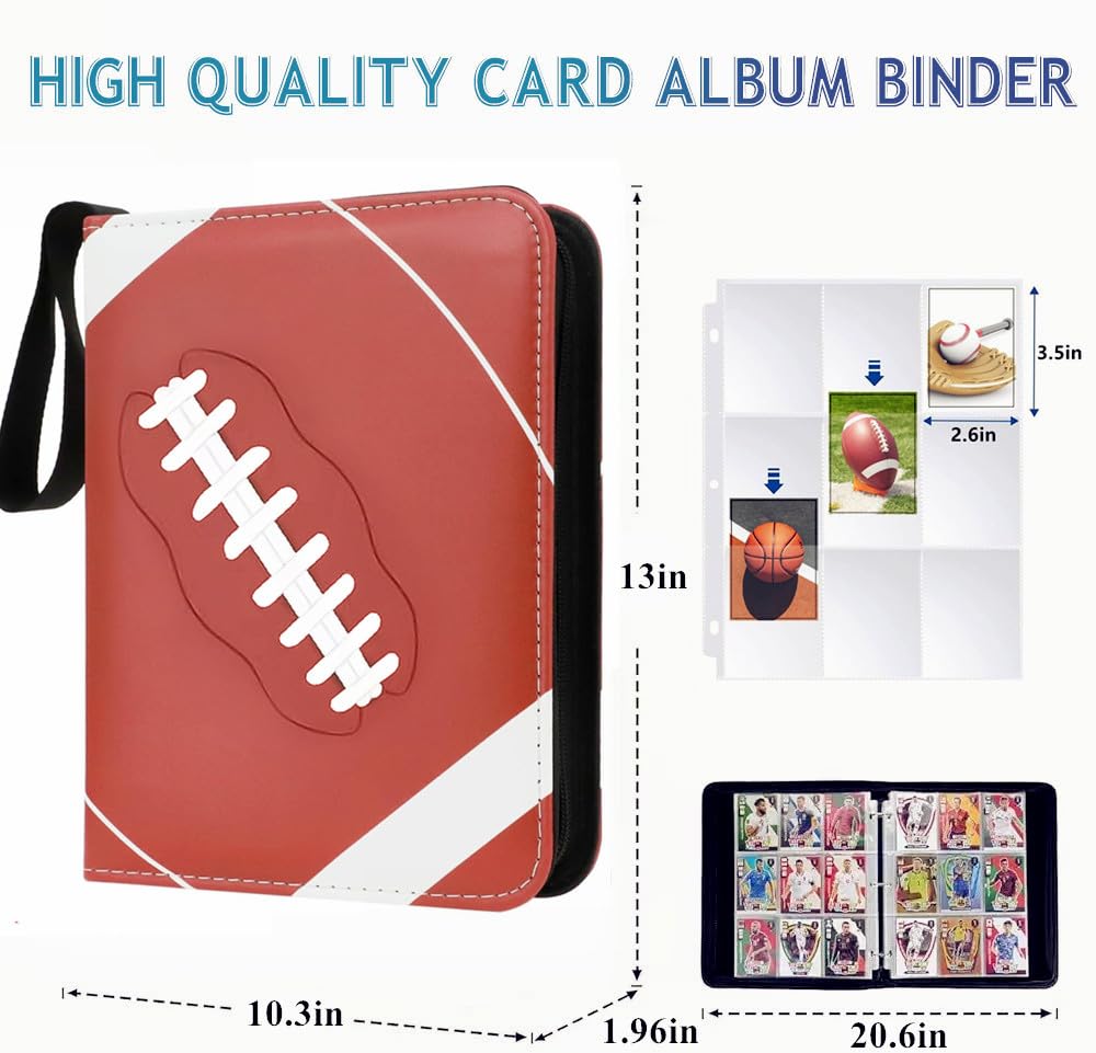 900-Pocket Trading Card Binder - Premium PU Leather Collector Album for MTG, Sports & Game Cards - Football, Rugby & Trading Card Storage Solution - Perfect for Organizing, Protecting & Displaying Your Valuable Card Collection