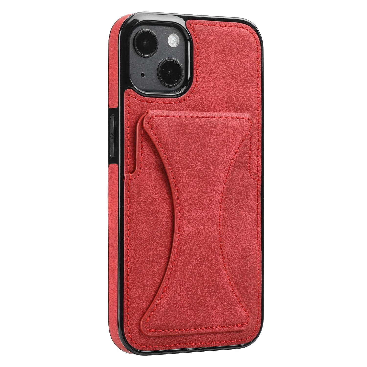 Premium PU Leather iPhone 13 Mini Wallet Case with Card Holder - Ultra Slim Shockproof Cover with Kickstand & 3 Card Slots | Compatible with iPhone 13 Mini (Red) | Perfect for Everyday Use, Travel & Hands-Free Viewing