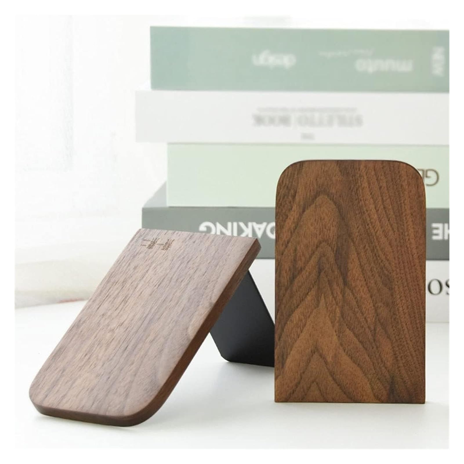 Small Bookends for Shelves - Anti-Slip Desktop Book Holder, Bookshelf Organizer for Office, Living Room & Student Study Decor | Perfect for Home, Office & Library Organization