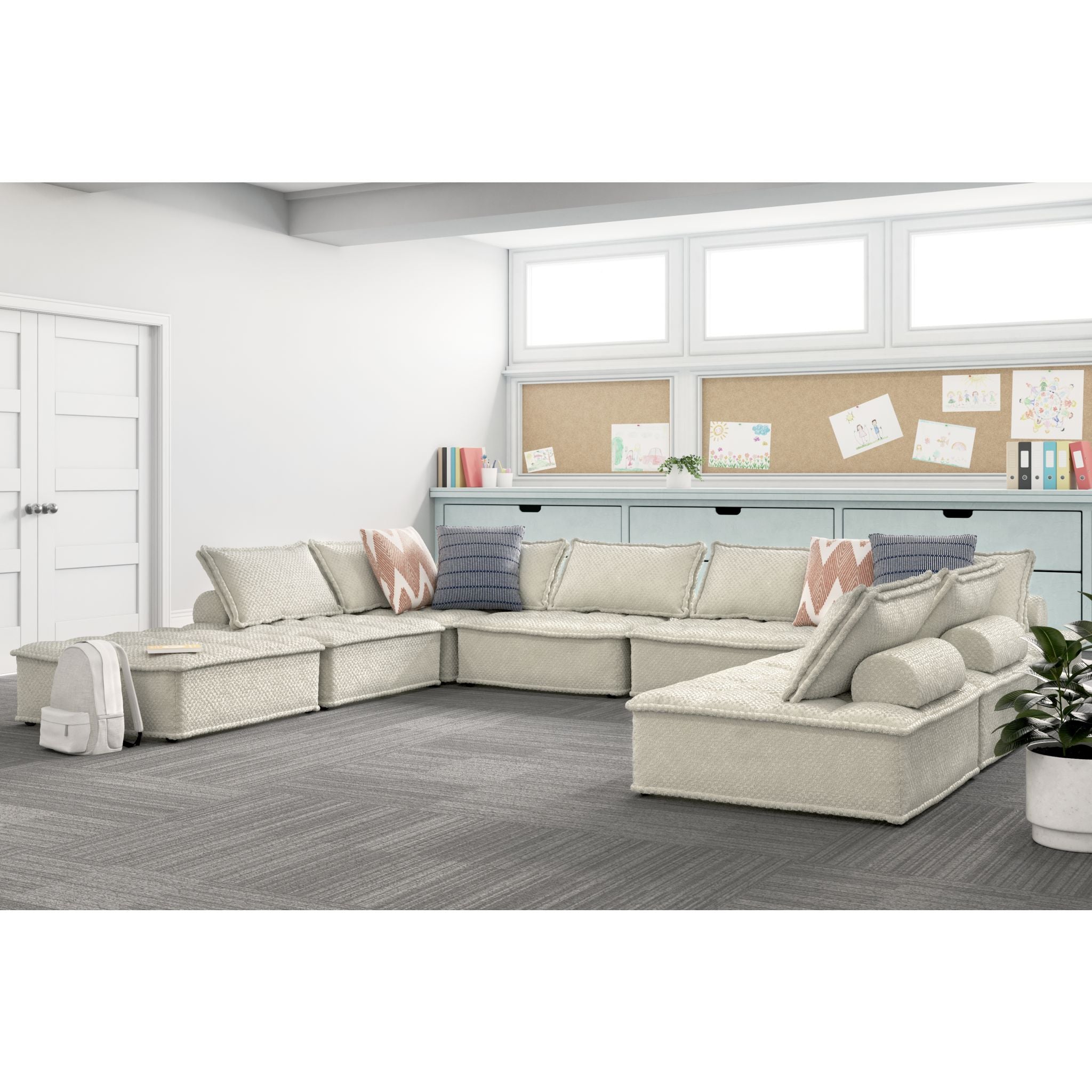 8-Piece Modular Sectional Sofa Set - Modern L-Shaped Couch with Reversible Chaise for Living Room, Family Room & Home Theater
