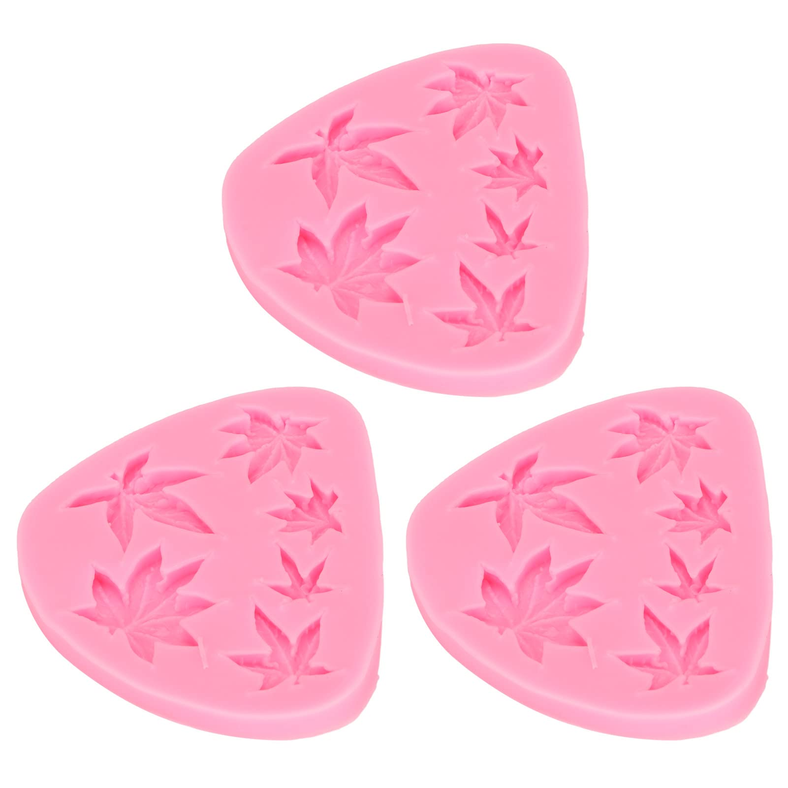 3Pcs Silicone Leaf Fondant Mold Set - DIY Cake & Chocolate Decorations - Realistic Leaf Shape Candy Molds for Baking, Cupcakes, Wedding Cakes & Dessert Making