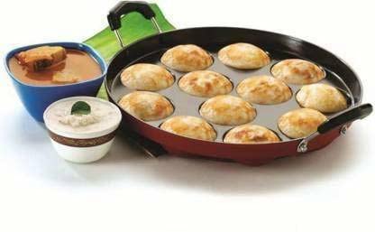 Non-Stick Appam Maker Pan with Lid - 22cm Aluminum Induction Cooker for Perfect Appam, Dosa & Pancakes - 0.25L Capacity - Ideal for Indian Breakfast, Vegan Cooking & Home Kitchen Use