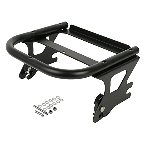 Green-L Black Two Up Luggage Rack & Docking Hardware Kit for Harley Touring 1997-2008 | Motorcycle Storage Solution for Long Rides & Road Trips