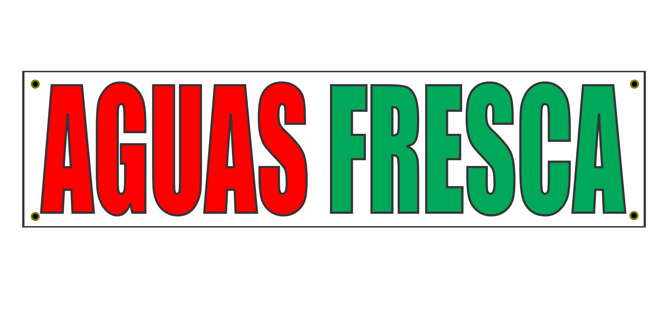 2x8 Aguas Frescas Banner Sign 24x96 Inches - Customizable Drink & Snack Stand Sign for Raspas, Horchata, and More - Perfect for Mexican Restaurants, Food Trucks, and Street Vendors