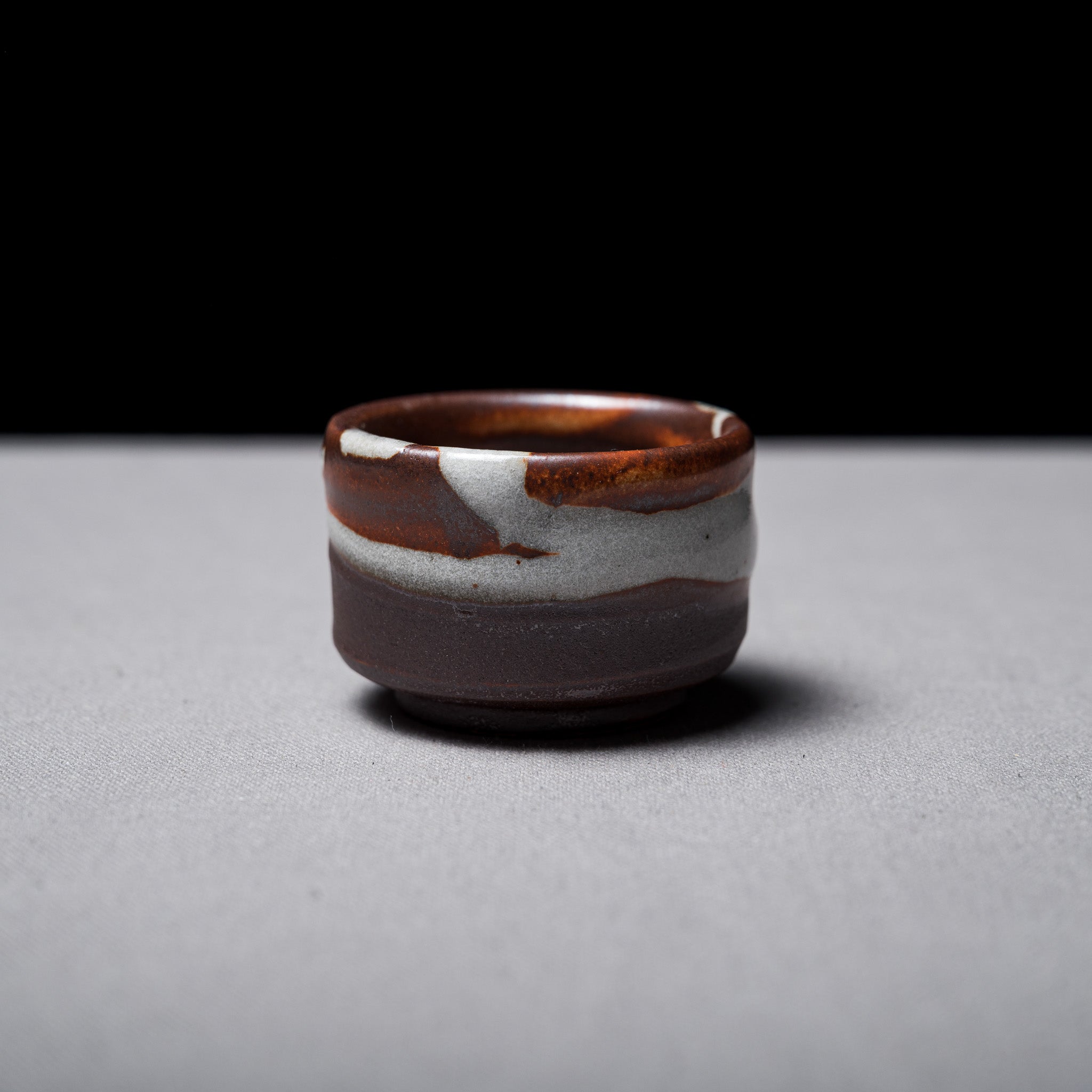 Handmade Japanese Pottery Sake Cup - Remaining Snow Design - Traditional Ceramic Guinomis for Sake Tasting, Japanese Dining & Home Decor