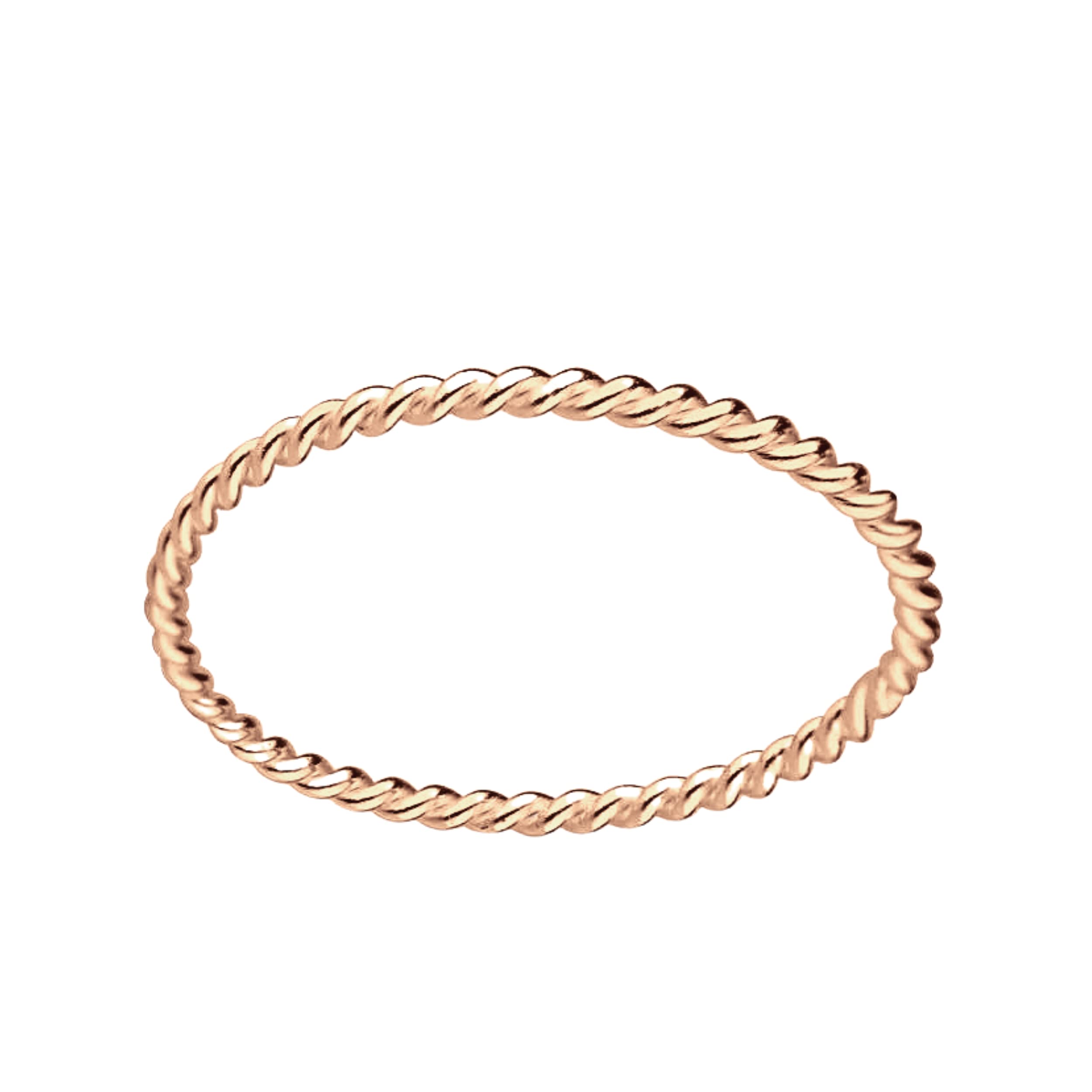 1mm Thin Twisted Rope Stacking Ring in 14K Gold, Rose Gold or Silver | Comfort Fit Band for Women | Sizes 2-12 | Perfect for Layering, Everyday Wear & Gift Giving