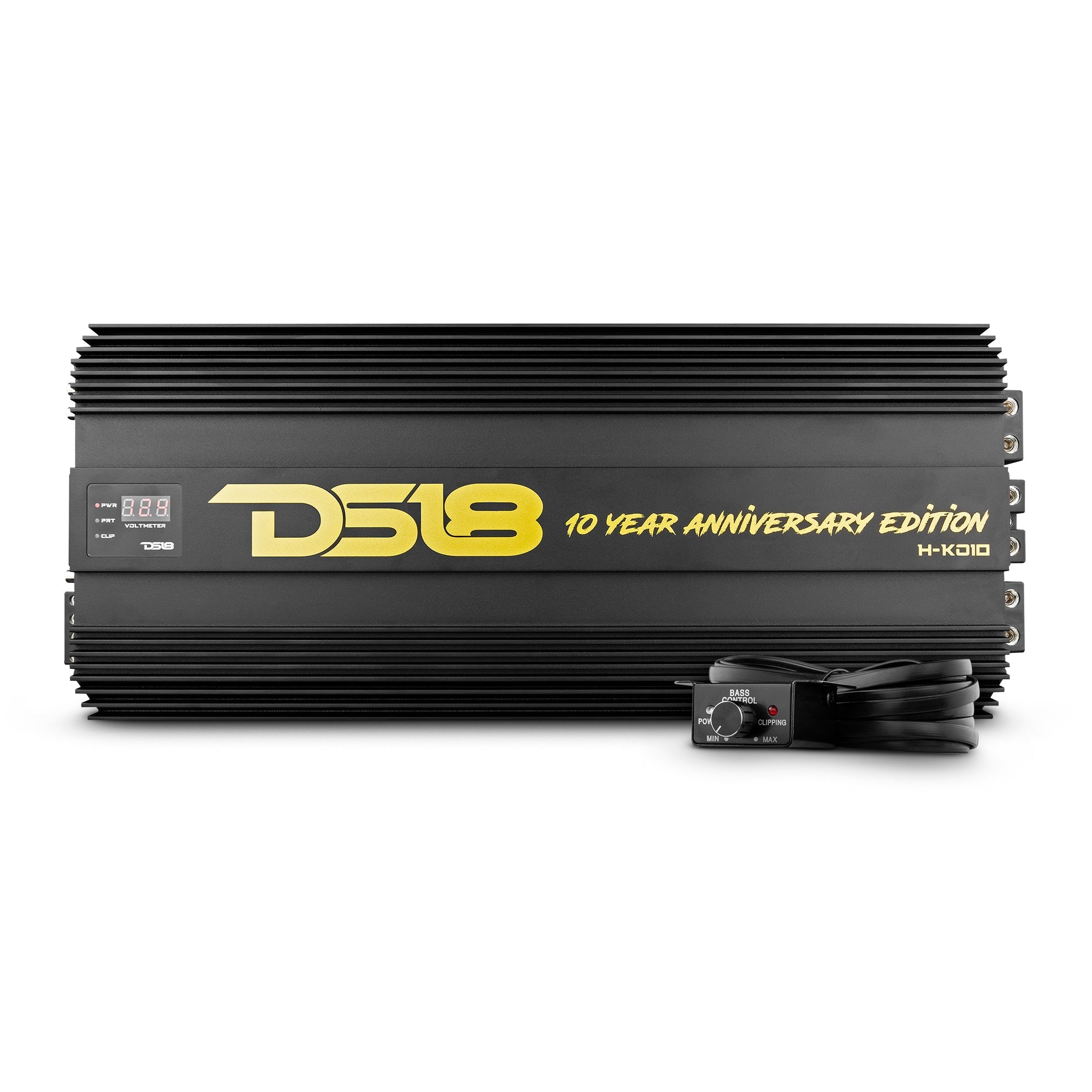 HOOLIGAN KO Gold 1 Channel Car Amplifier 10000W RMS Power @ 1 Ohm - High Performance Audio Amp with Built-in Voltmeter - Made in Korea - Perfect for Car Audio Systems & Bass Boost Upgrades
