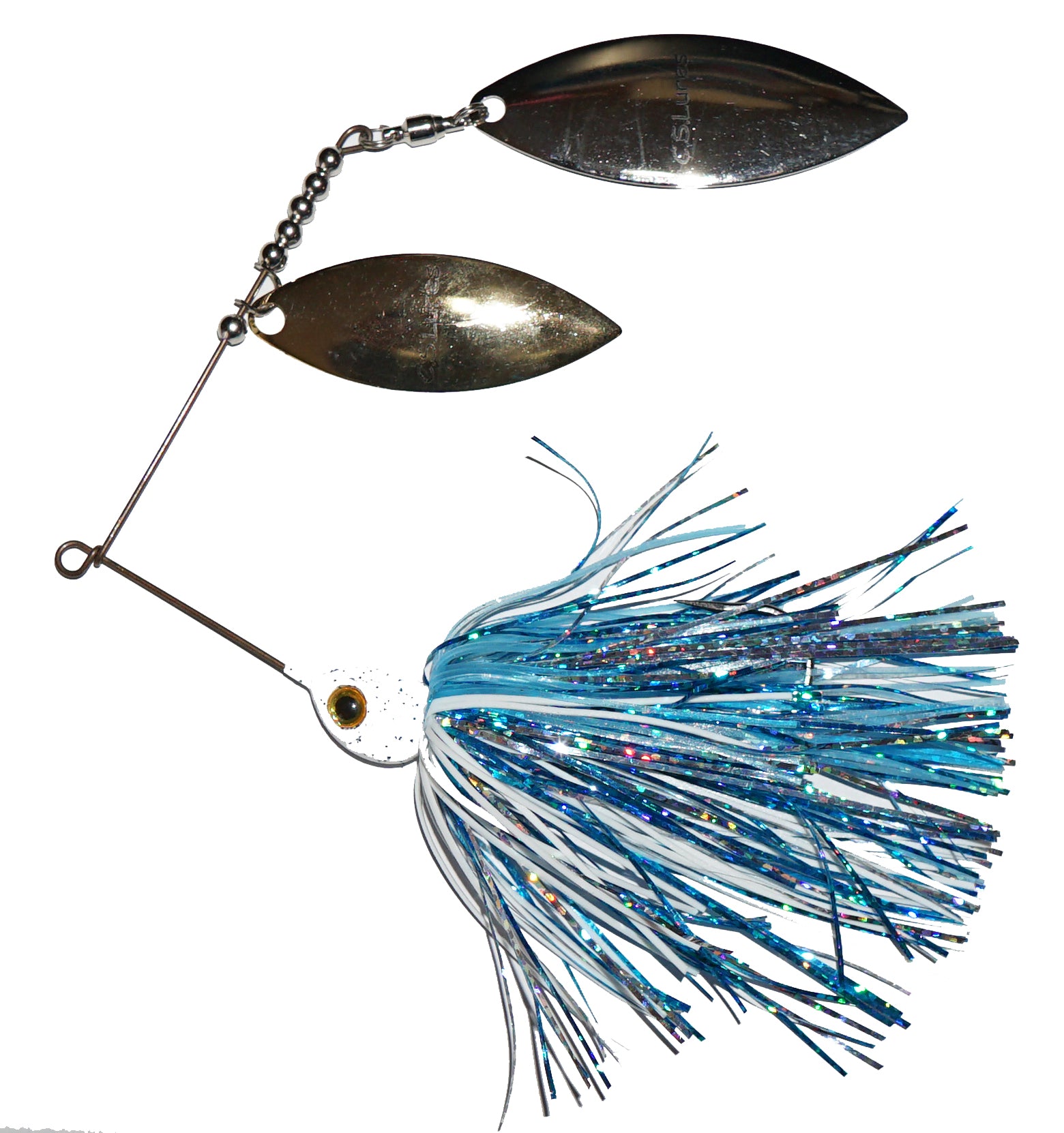 C.S. Lures 3/8oz Double Willow Spinnerbait - Bass Fishing Lure for Freshwater & Saltwater - Perfect for Casting, Trolling, and Shore Fishing