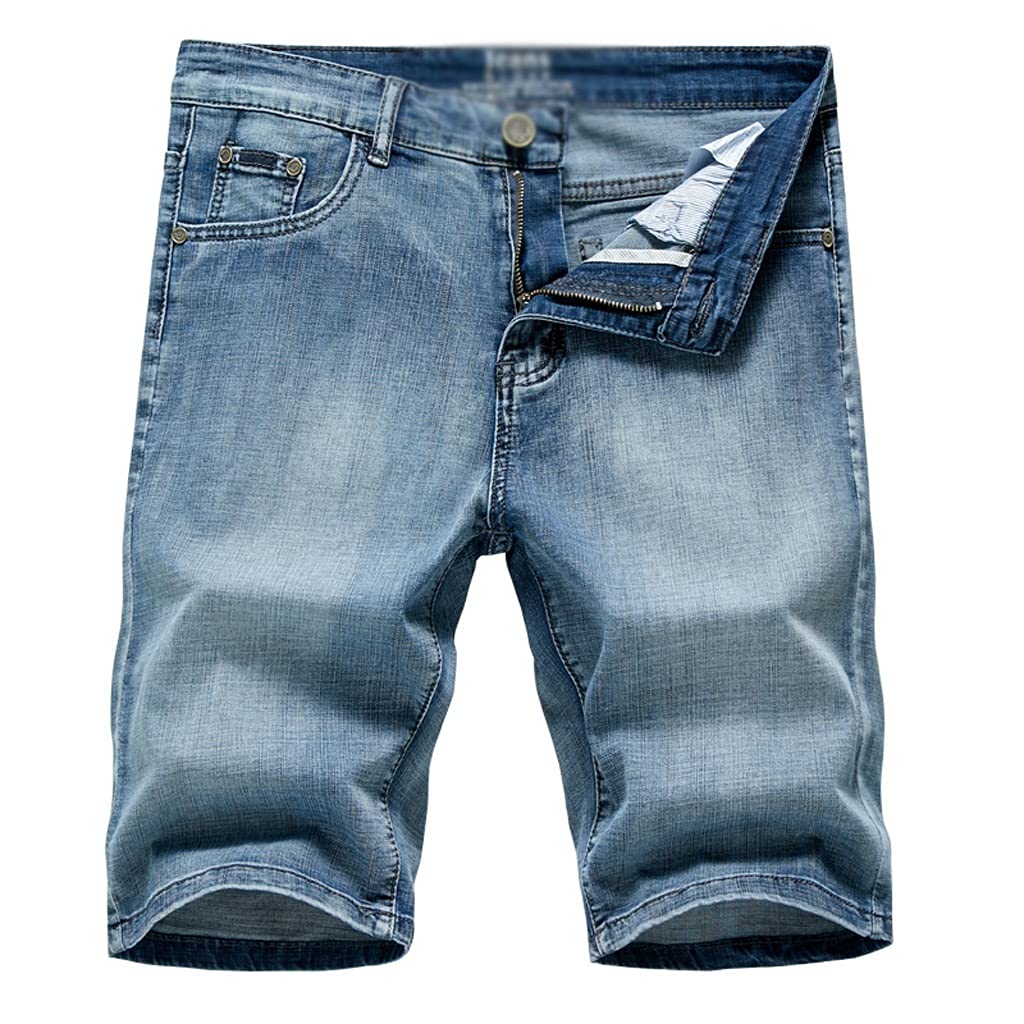 Men's Classic Slim Fit Denim Shorts - Black & Blue Thin Section Business Casual Jeans Shorts for Summer | Perfect for Outdoor Activities, Beach & Casual Wear (Color: C, Size: 31)
