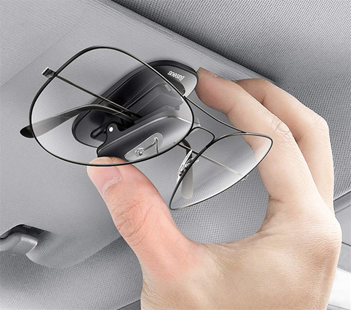Tumecos Car Sunglasses Holder Clip - Black Glasses Accessory for Sunshades & Eyewear | Perfect for Car Visor, Travel, and Daily Organization