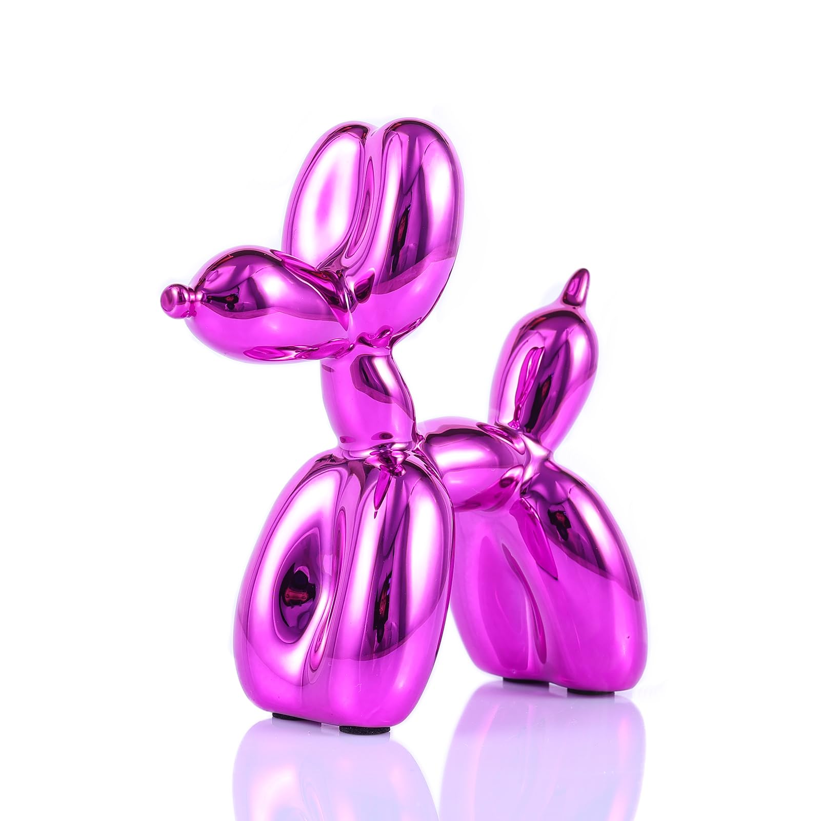 Red Balloon Dog Statue - Modern Gold Animal Sculpture for Home & Office Decor - Perfect for Shelf, Desk, Bedroom & Preppy Room Decoration - Cute Figurine Gift Idea for Parties & Interior Design