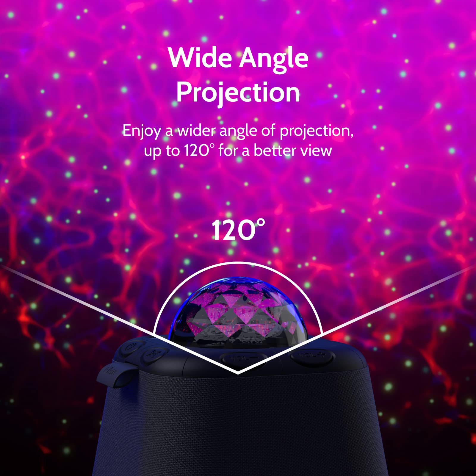 i-Box Galaxy Projector with Bluetooth Speaker - 6W Stereo Sound, 15 Color Lighting Modes, Sleep Timer & Remote Control - 120° Wide Angle RGB Star Projector for Bedroom, Party & Relaxation