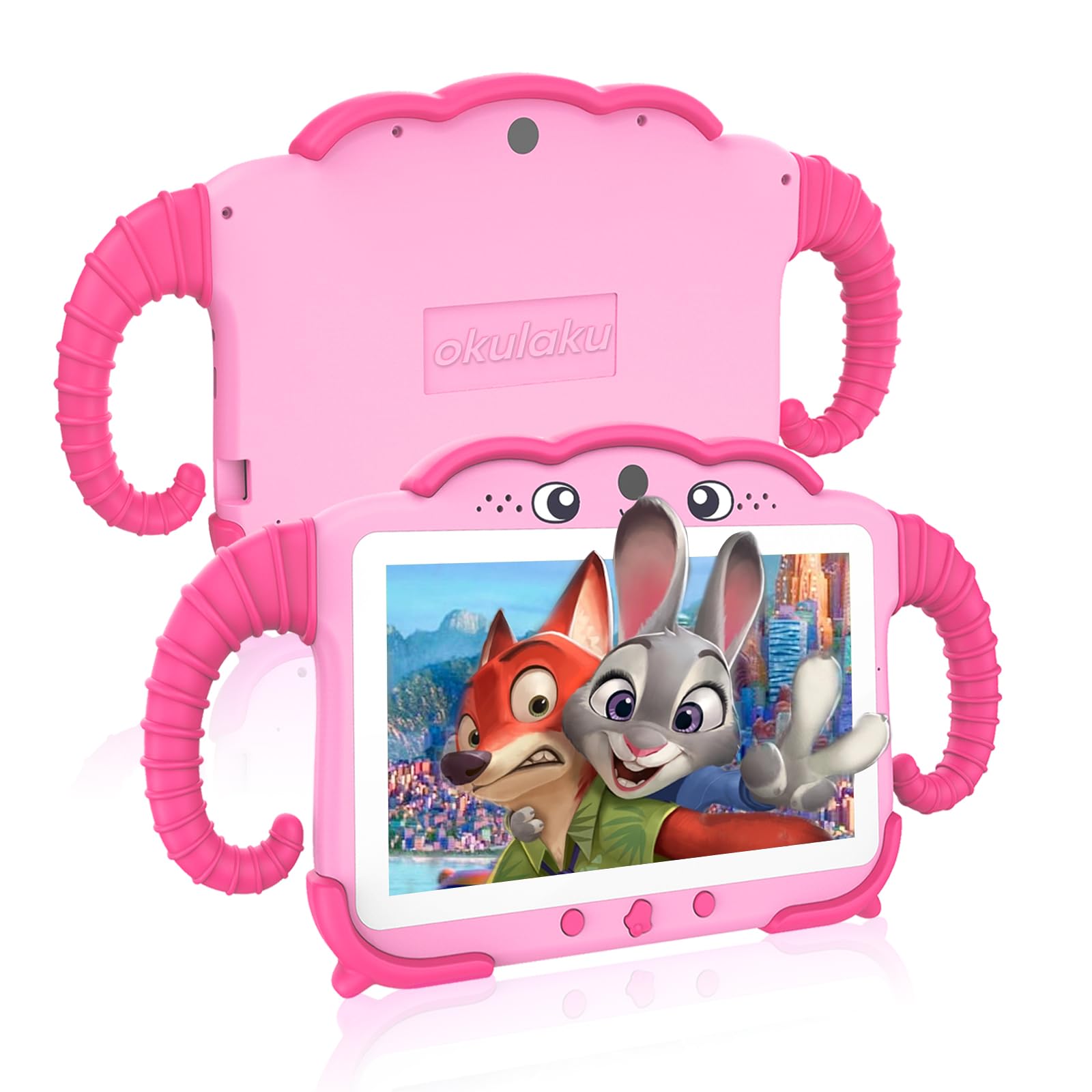 7 Inch Kids Tablet with WiFi, 64GB ROM & 2GB RAM, Android Learning Tablet with Google Play, Dual Camera & Parental Control - Pink | Educational Games, Reading & Video Calling for Children Ages 3-12