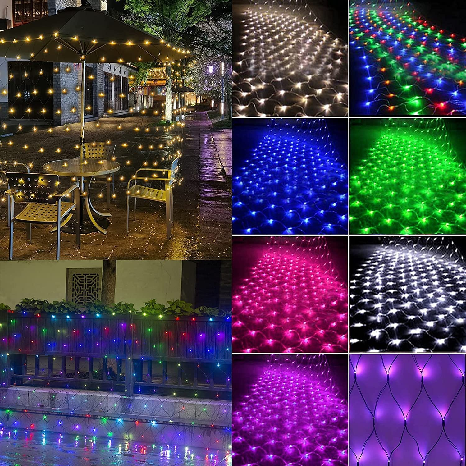 300LED Connectable Christmas Net Lights - 14.8ft x 5ft Outdoor Waterproof Mesh String Lights with 8 Lighting Modes for Holiday Decorations - Perfect for Xmas Trees, Bushes, Garden, Wedding & Party Decor (Warm White)