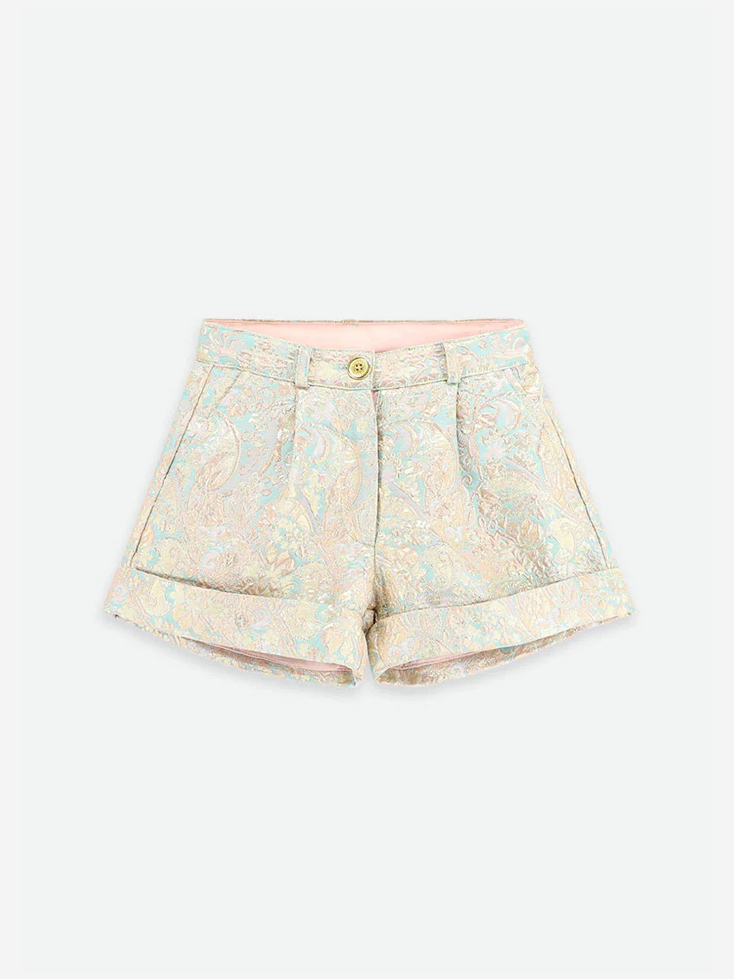 Angels Face Girls Metallic Paisley Shorts - Pink Trendy Fashion Shorts for Girls | Perfect for Summer, Playdates & Casual Outfits
