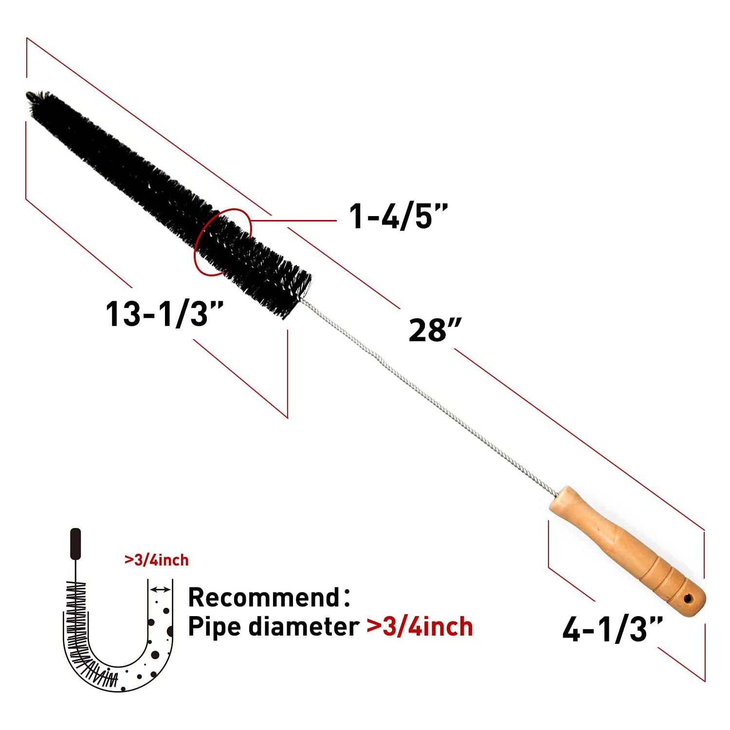Stainless Steel Wire Brush for Dryer Lint Removal - Flexible Vent Cleaning Brush with Long Coil for Dryer, Fridge, AC & Home Appliances - Perfect for Lint Trap Cleaning & Appliance Maintenance