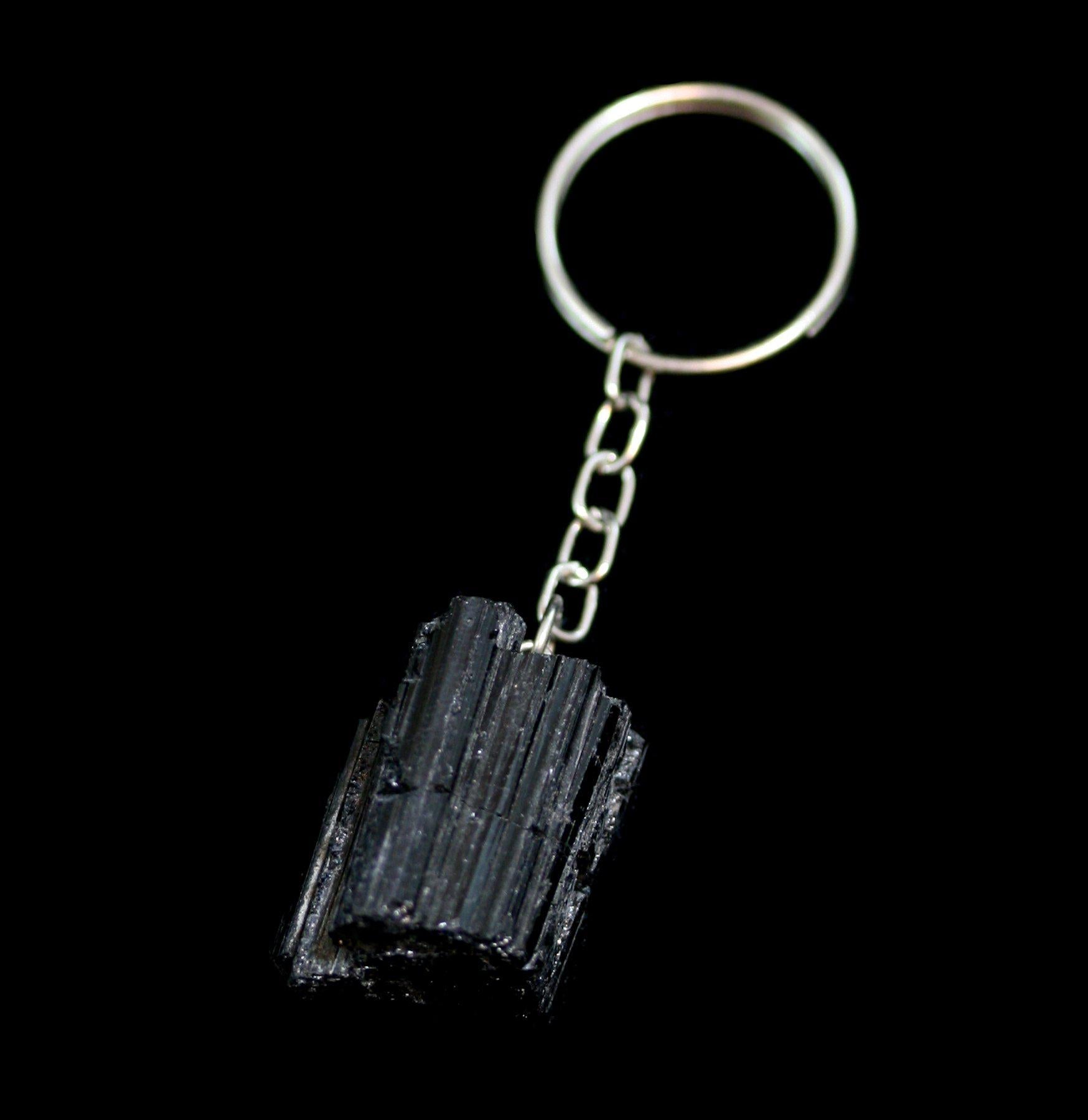 Black Tourmaline Keychain - Genuine Natural Stone Protection Charm for Keys, Purse & Backpack | EMF Protection, Negative Energy Cleansing | Perfect Gift for Spiritual Wellness & Daily Carry