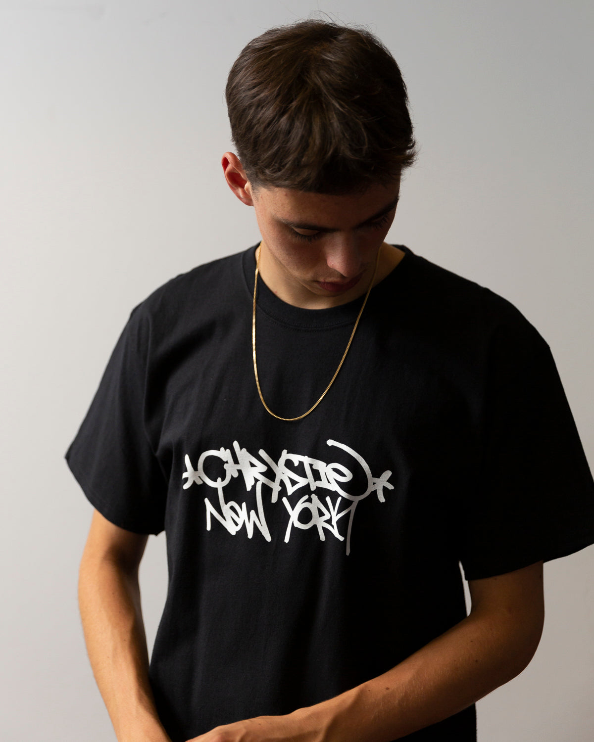 Chrystie NYC Tag Logo T-Shirt - Black | Stylish Casual Wear for Everyday Outfits & Street Fashion
