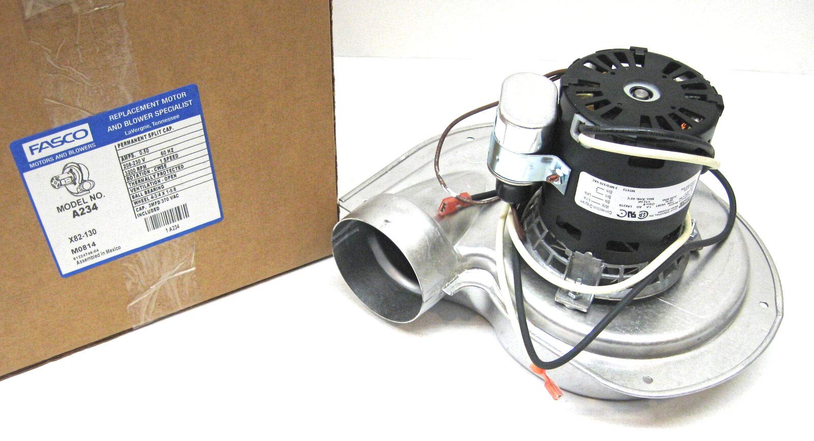 Fasco A234 Furnace Inducer Motor Replacement for York 7062-5155 102529 7062-5267 - Compatible with Gas Furnace Blower Systems, HVAC Repair & Maintenance