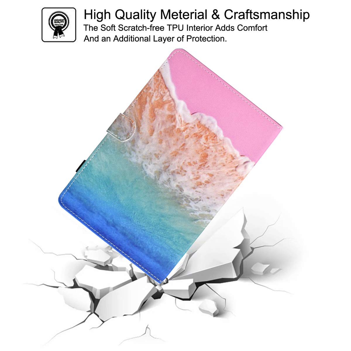 Premium Leather iPad 10.2 Case with Pencil Holder & Auto Sleep/Wake - Compatible with iPad 7th/8th/9th Gen, iPad Air 3 10.5 & iPad Pro 10.5