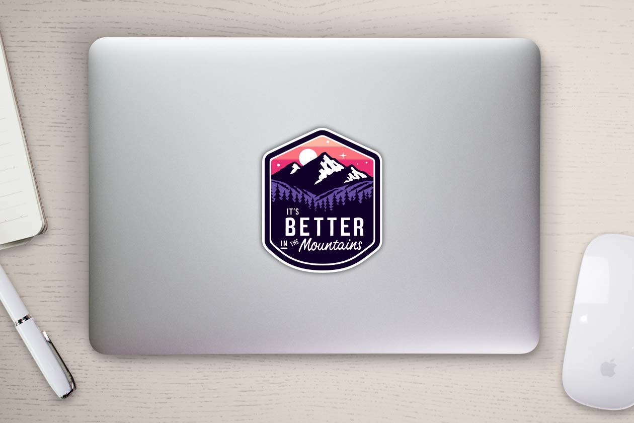 Mountain Adventure Sticker - Waterproof Vinyl Decal for Cars, Trucks, Windshield, Laptop, RV & Camper - Perfect for Outdoor Enthusiasts & Nature Lovers
