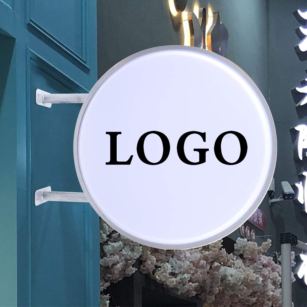20in Round LED Lightbox Sign - Double-Sided Waterproof Illuminated Business Sign for Outdoor Advertising | Customizable LED Open Sign for Retail Stores, Pubs, Bars & Restaurants | Perfect for Storefronts, Nightclubs and Outdoor Business Promotion