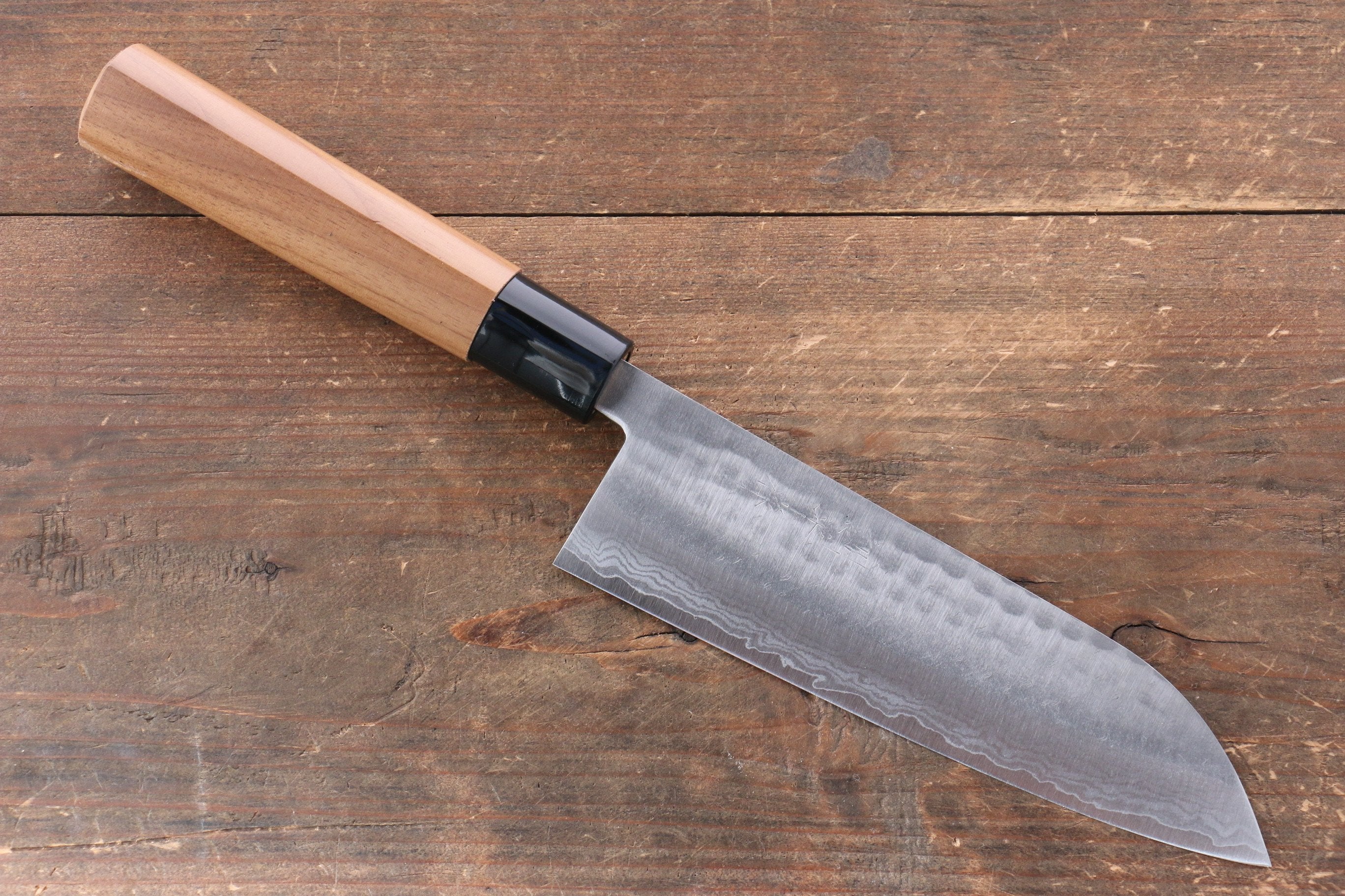 Premium Kunihira Tanryu VG1 Damascus Santoku Knife 170mm - Walnut Handle Japanese Chef Knife for Slicing, Dicing & Chopping Vegetables, Meat & Fish - Perfect for Home Cooks & Professional Chefs