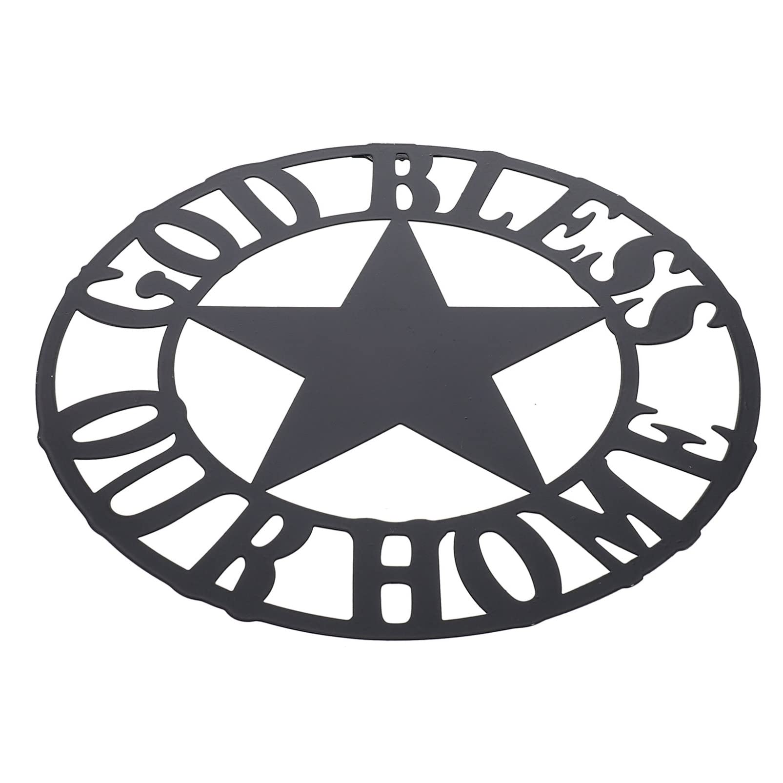 Black Metal Star Wall Hanging Decor - Iron Pentagram for Home & Gothic Decor
