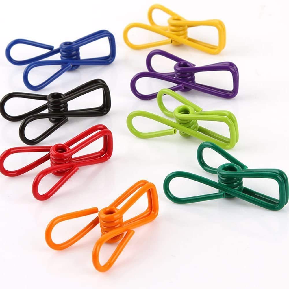 30-Pack 2 Inch Colorful PVC Coated Chip Clips - High Elasticity Strong Clothes Pins, Food Bag Clips for Kitchen, Laundry & Storage Organization (10 Random Colors)