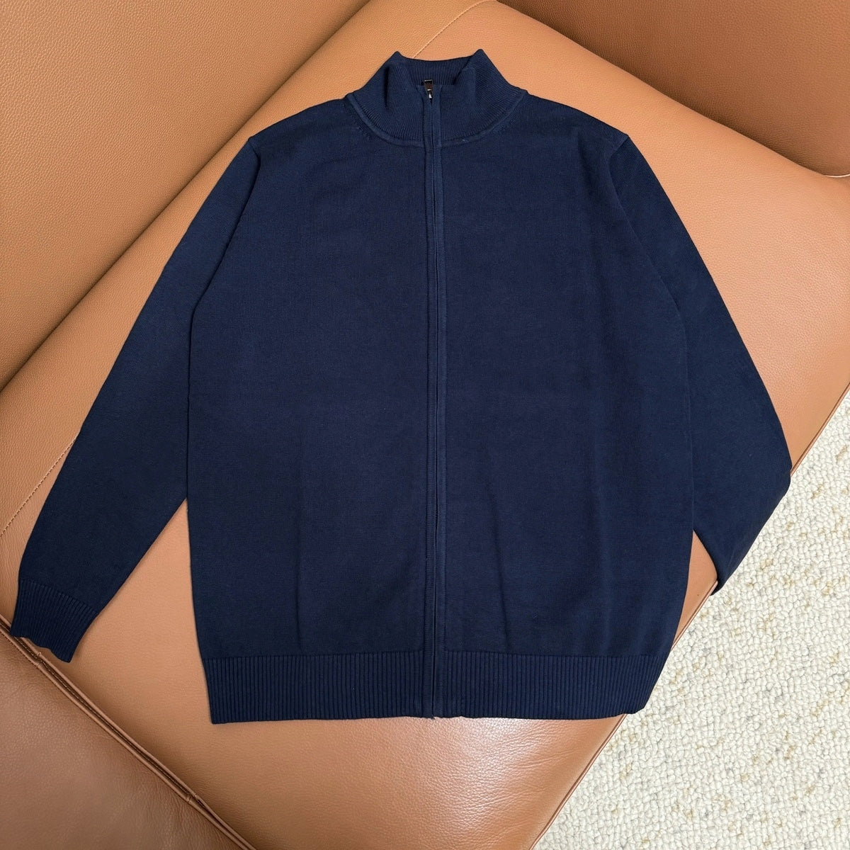 Men's Embroidered Zipper Sweater Jacket - Stylish Casual Pullover for Fall & Winter - Perfect for Outdoor Activities, Dates, and Office Wear