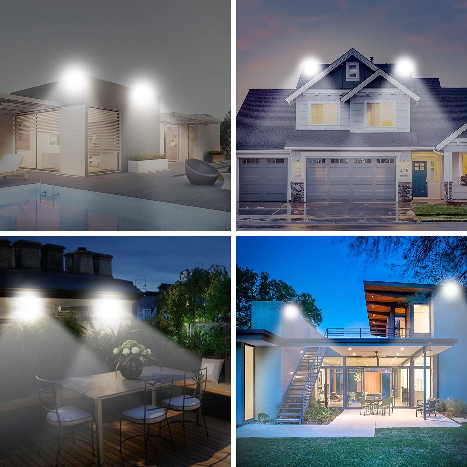 100W LED Flood Lights - 10,000LM Super Bright Outdoor Security Lights, IP66 Waterproof - 5000K Daylight White for Yard, Garden, Garage, Playground, Stadium & Parking Lot Lighting | Energy Efficient Commercial & Residential Use