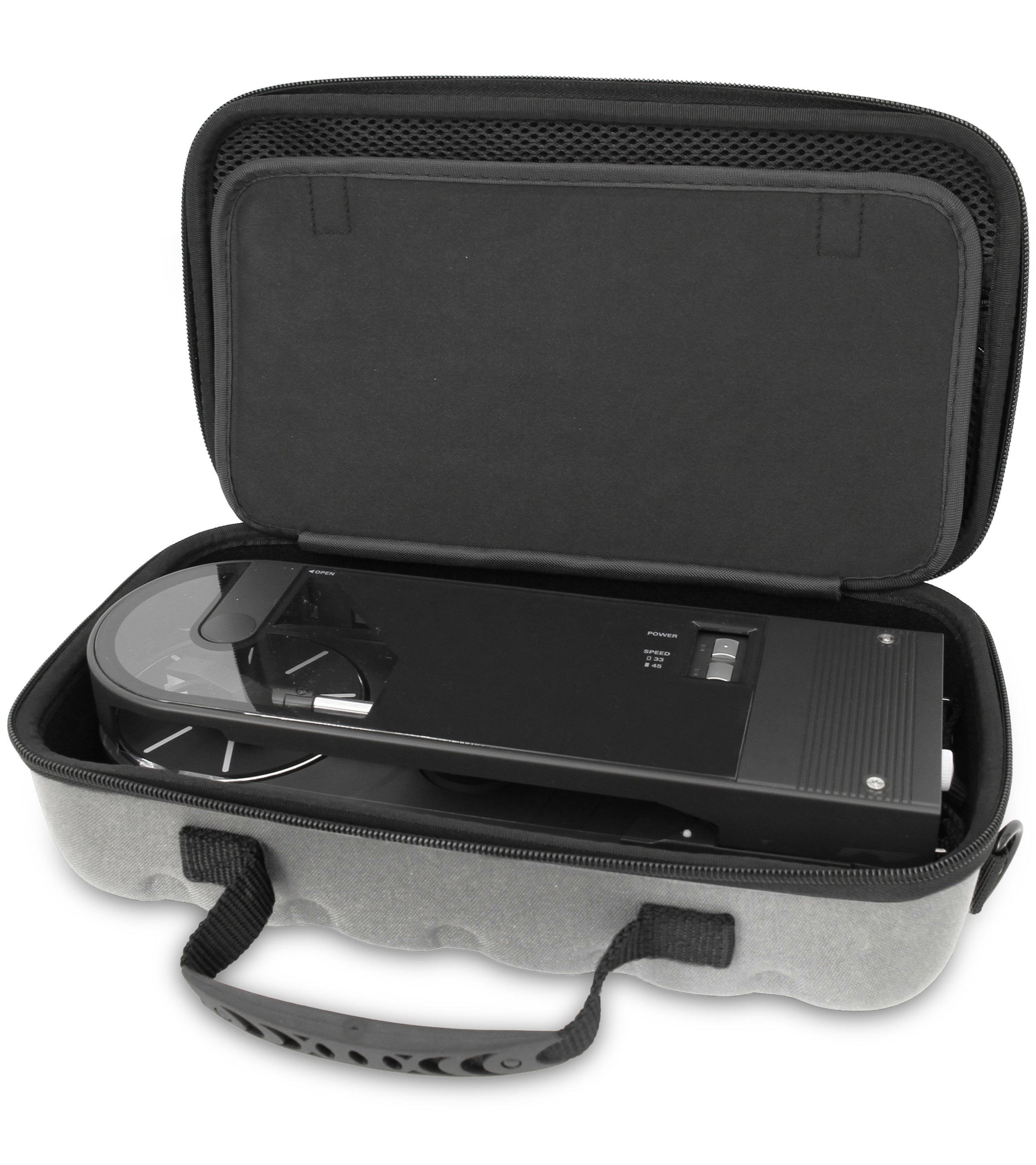 Audio Technica Sound Burger Protective Travel Case for AT-SB727 Portable Turntable - Durable Black or Gray Cover - Perfect for DJs, Travel & Vinyl Record Storage