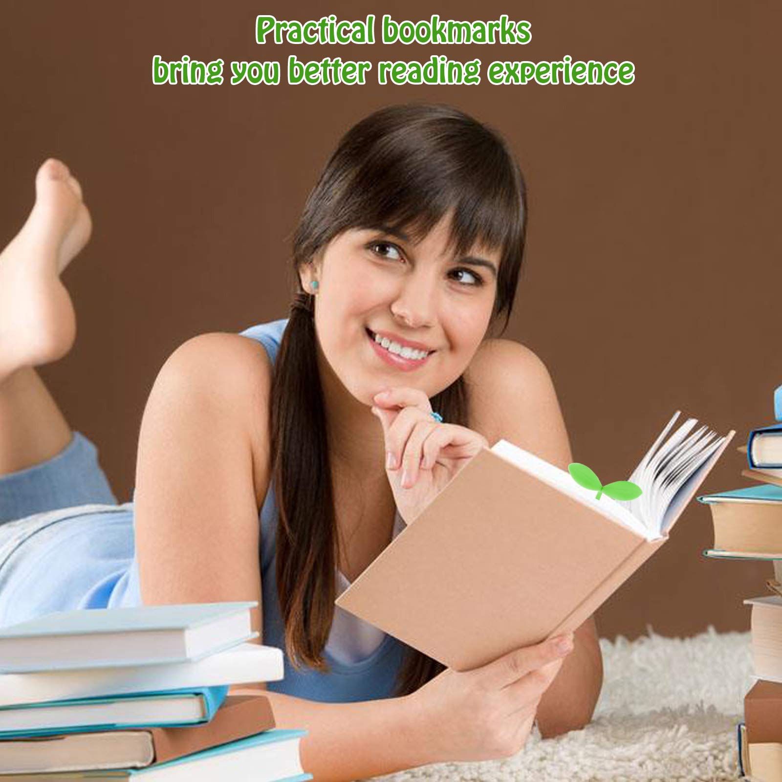 Creative Silicone Grass Bud Bookmarks - Set of 32 Unique Green Sprout Bookmarkers for Book Lovers | Perfect Reading Accessories & Thoughtful Gifts for Readers, Students & Bibliophiles | Ideal for Books, Journals, Planners & DIY Projects