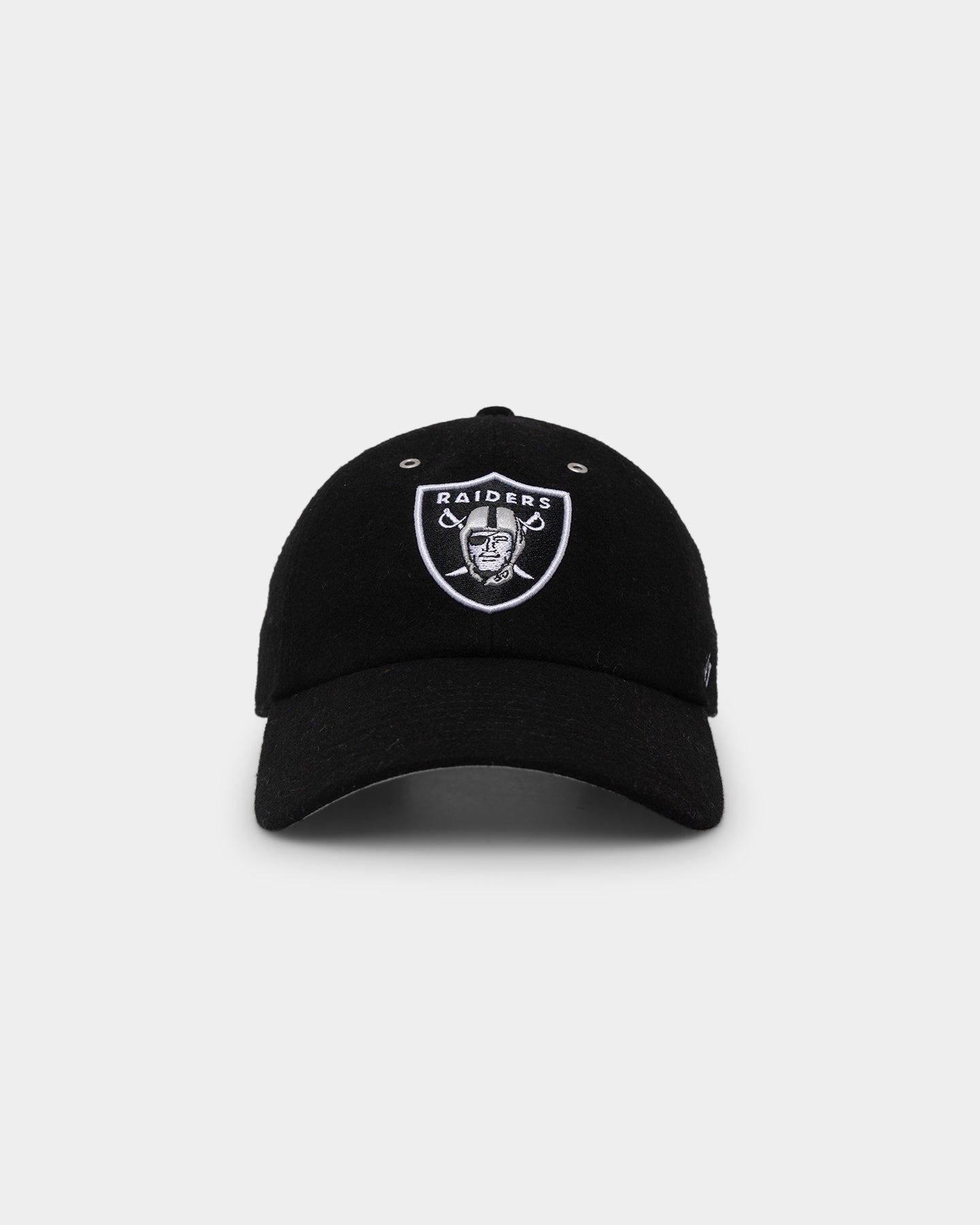 47 Brand Las Vegas Raiders Wooly '47 Clean Up Strapback Black Hat - Adjustable Snapback for NFL Fans, Sports Enthusiasts - Perfect for Game Day, Tailgating, and Casual Wear