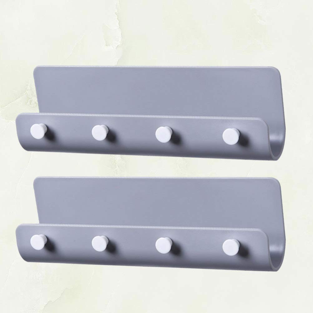 BESPORTBLE Adhesive Coat Rack Hooks 2pcs - Wall Mounted for Kitchen & Closet Storage