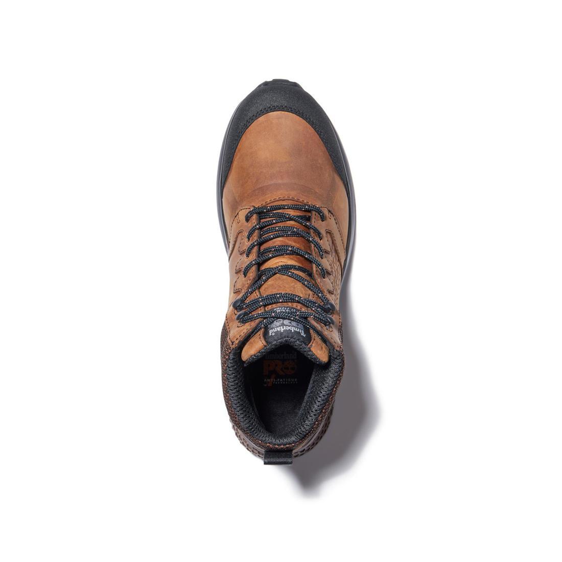 Reaxion Soft Toe Waterproof Work Boots for Men - Lightweight Brown Safety Shoes for Construction, Hiking & Outdoor Activities