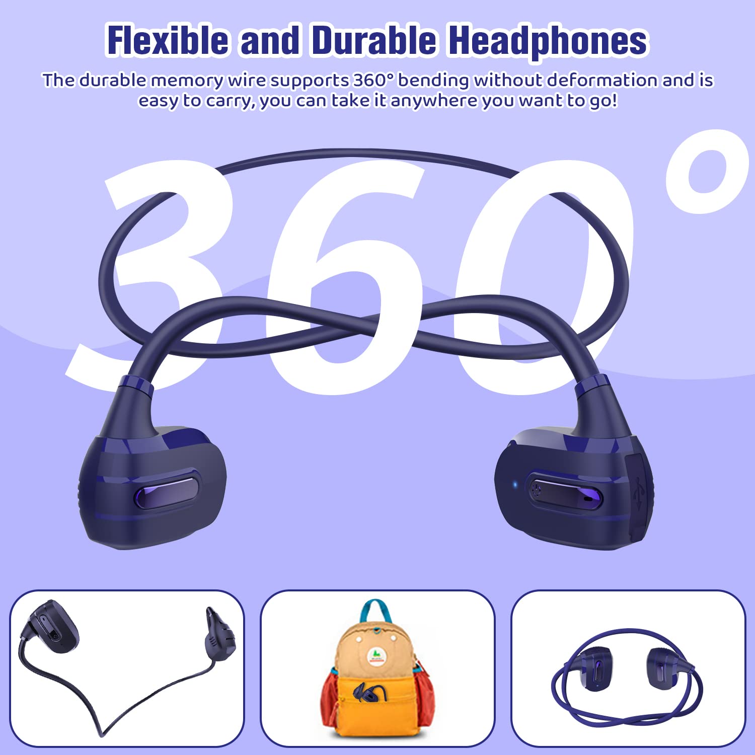 BANIGIPA Kids Open Ear Headphones - Wireless Bluetooth 5.3 Headset with Mic for Teens & Children, Ultra-Light 13g Design, 10H Playtime, Hearing Protection - Perfect for School, Online Learning, Tablet Use, Travel & Home Entertainment